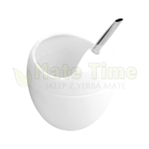 mate Mateo Biel - naczynie silikonowe do yerba mate w zestawie z metalową bombillą z kulkowym filtrem
