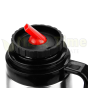 Termos ze stali nierdzewnej z dzióbkiem do yerba mate. Na termosie logo Delicatino.
